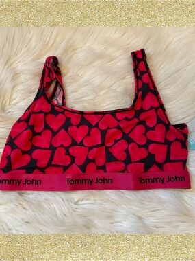 Tommy John Second Skin Scoop Bralette - NWT - Size Large - Hearts